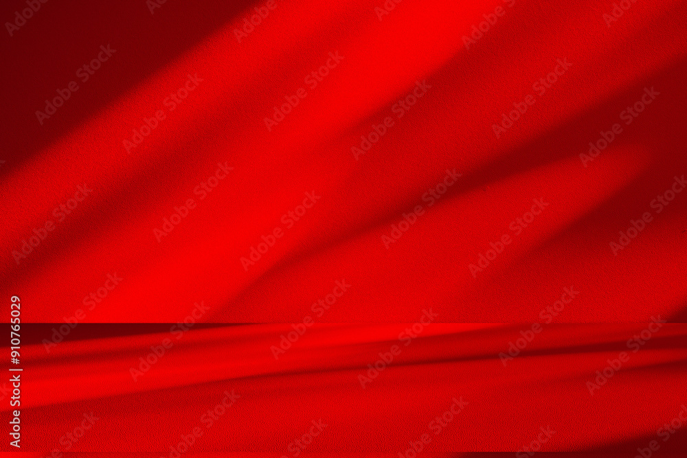 Wall interior background, studio and backdrops show products. with leaf shadow from window color red and white. background for text insertion and presentation of product Wall interior background, studio and backdrops show products. with leaf shadow from window color red and white. background for text insertion and presentation of product