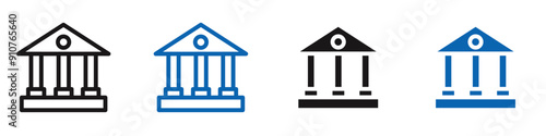 bank icon Flat illustration vector