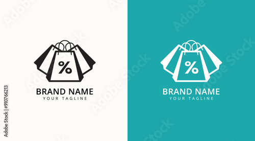 Shop logo design. Shopping cart logo and shopping bags logo icon vector