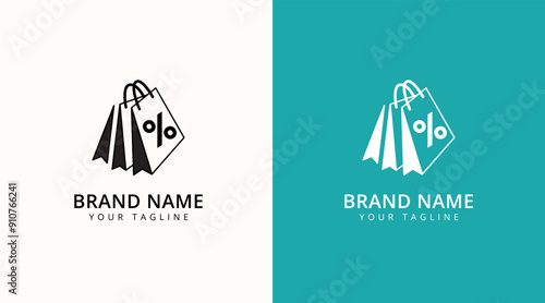Shop logo design. Shopping cart logo and shopping bags logo icon vector
