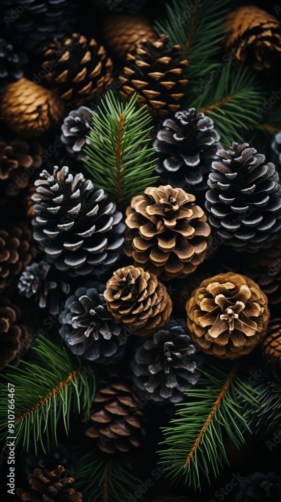 Fototapeta premium Pine Cones Arrangement