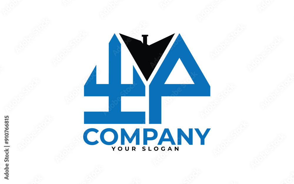Fototapeta premium YP letter creative real estate vector logo design.