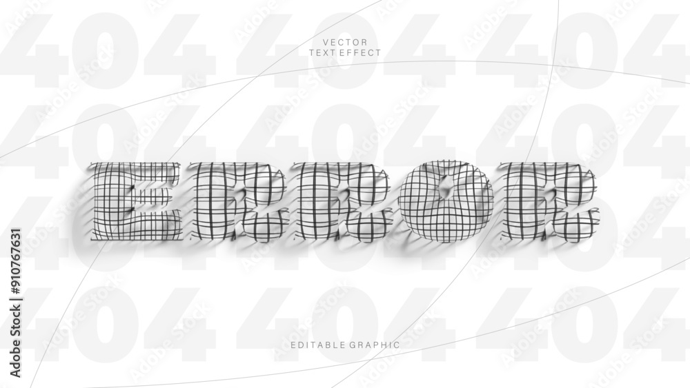 Obraz premium Error 3d inflated editable text effect