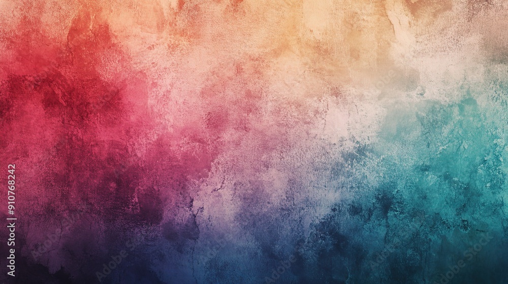 Fototapeta premium Vivid Strokes of Emotion: A vibrant watercolor wash dances across the canvas, blending warm and cool tones in an artistic explosion of color and texture. 