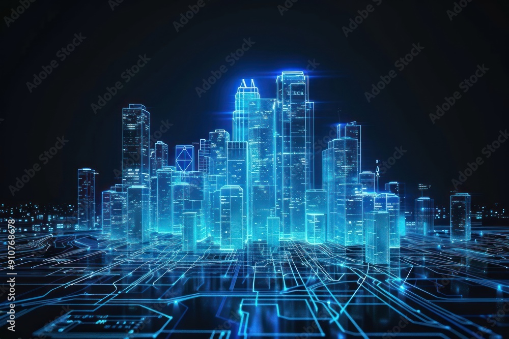 Glowing wireframe of smart city technology backgrounds futuristic diagram. Glowing wireframe of smart city technology backgrounds futuristic diagram.