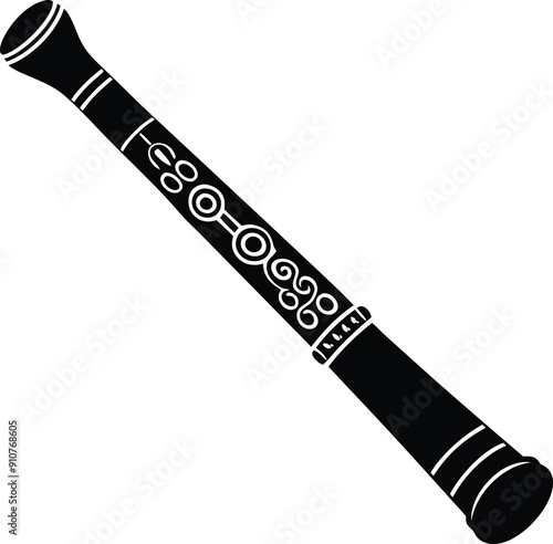 Didgeridoo musical instrument silhouette black and white