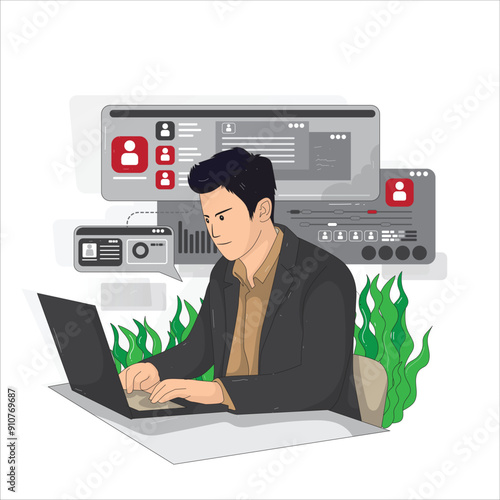 Male workers are organizing company management