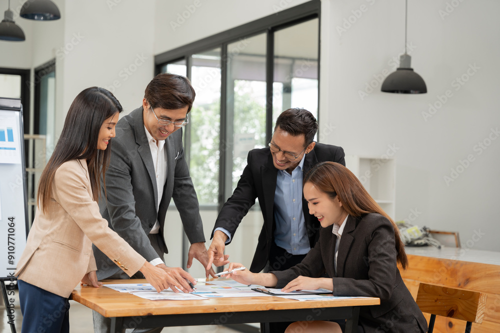 Asia business meeting consultations of business people in the company's meeting room. Asia business meeting consultations of business people in the company's meeting room.