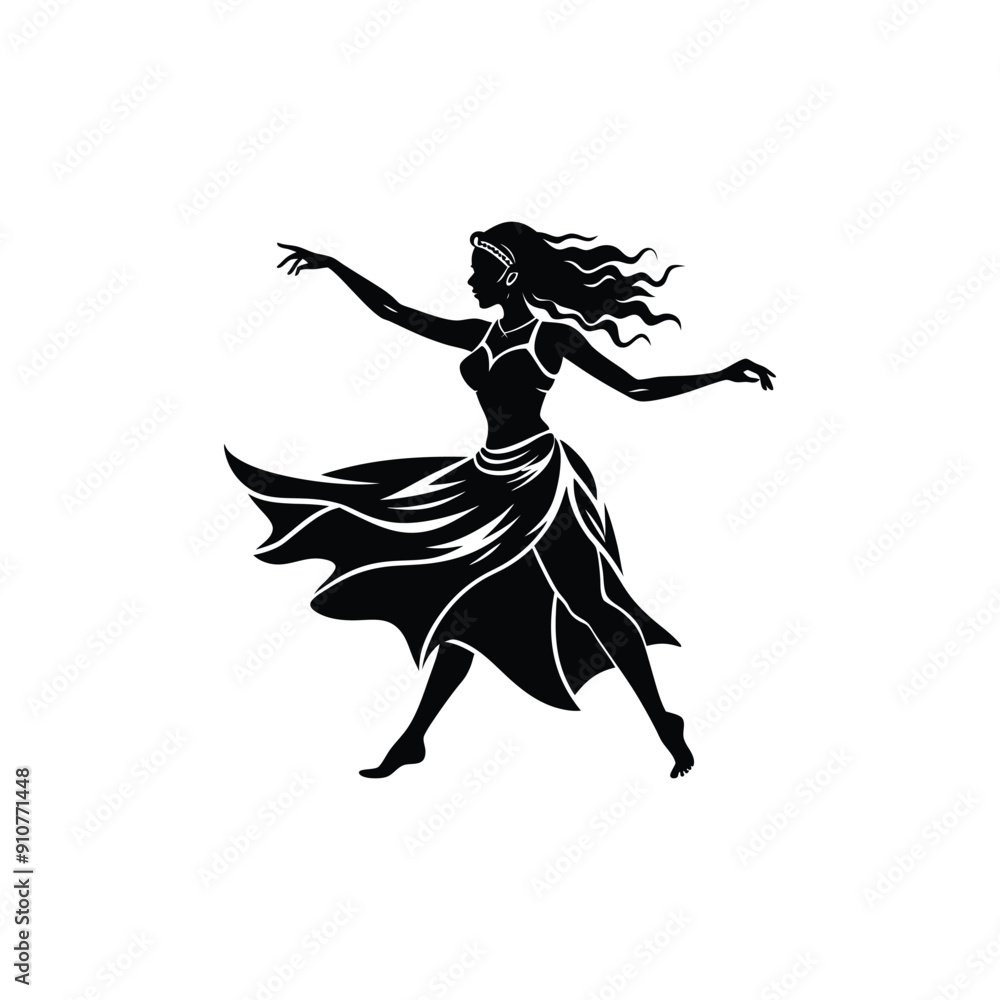Fototapeta premium one women street dance silhouette
