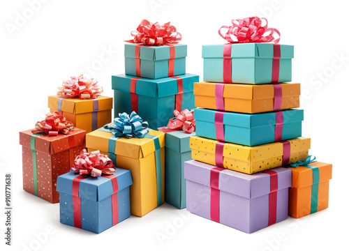 colorful pile of gifts or s...