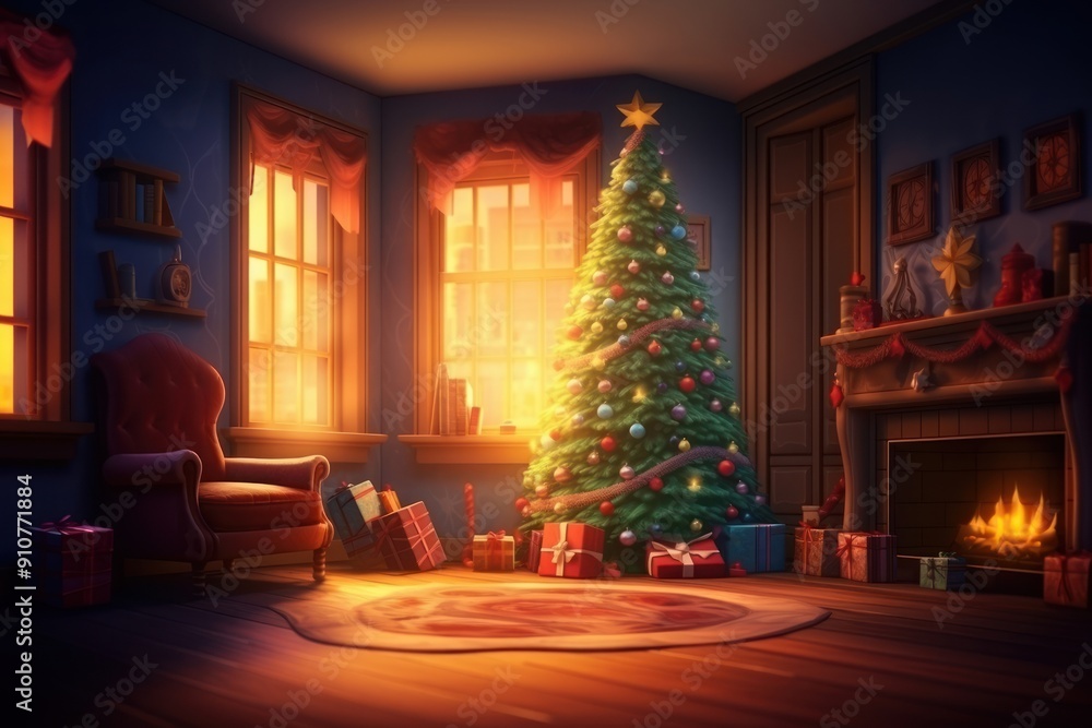 Christmas architecture fireplace furniture. Christmas architecture fireplace furniture.
