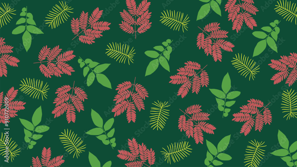 Obraz premium seamless floral or leaves pattern background with many color, Tropical leaf Wallpaper, Luxury nature leaves pattern design