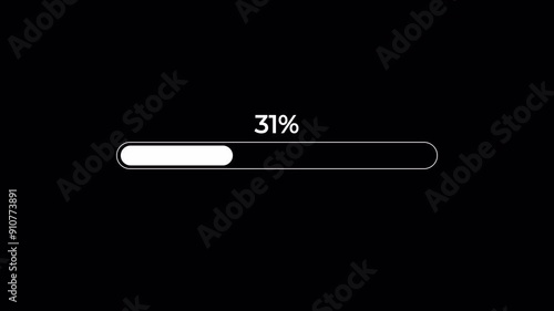 

progress bar from 0 to 100% animation with alpha channel, white loading bar animate on a white background, 4k Video


