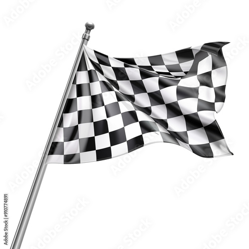 Racing flag isolated on a transparent background