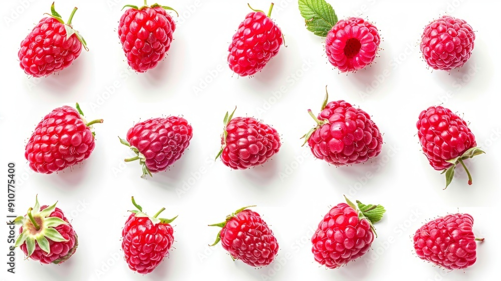 Raspberry collection isolated on a white background Raspberry collection isolated on a white background