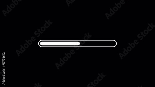 

progress bar animation with alpha channel, white loading bar animate on a transparent  background, 4k Video



