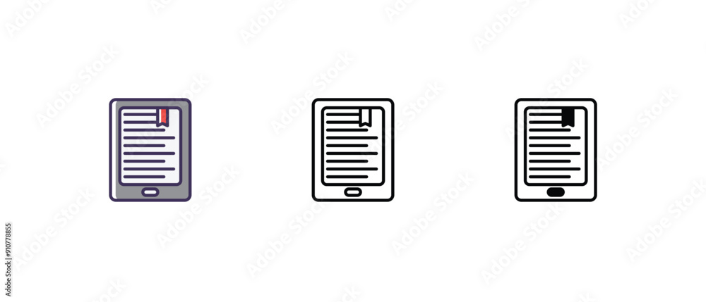 E-book Icons thin line and glyph vector icon stock illustration E-book Icons thin line and glyph vector icon stock illustration