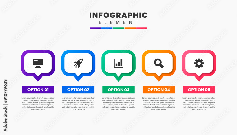 Vector Graphic Infographic Element Design icon templates with 5 options or steps. Can be used for process diagram, presentations, workflow layout, banner, flow chart, infographic. Vector Graphic Infographic Element Design icon templates with 5 options or steps. Can be used for process diagram, presentations, workflow layout, banner, flow chart, infographic.