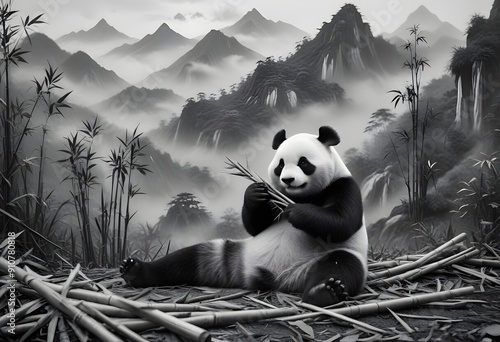 panda in the forest