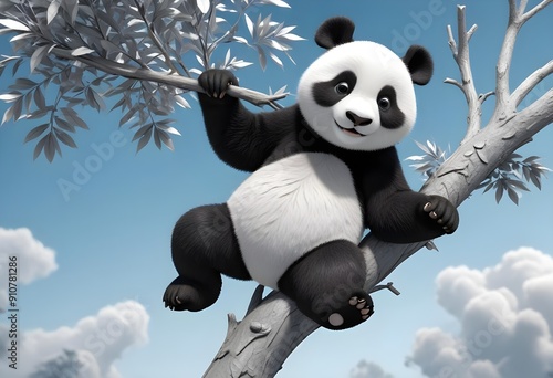 giant panda eating bamboo