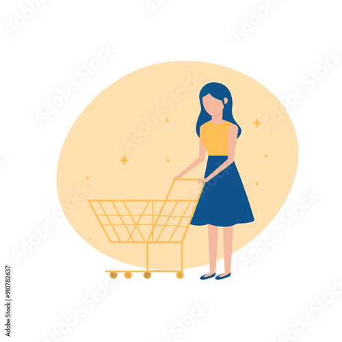 woman with shopping cart