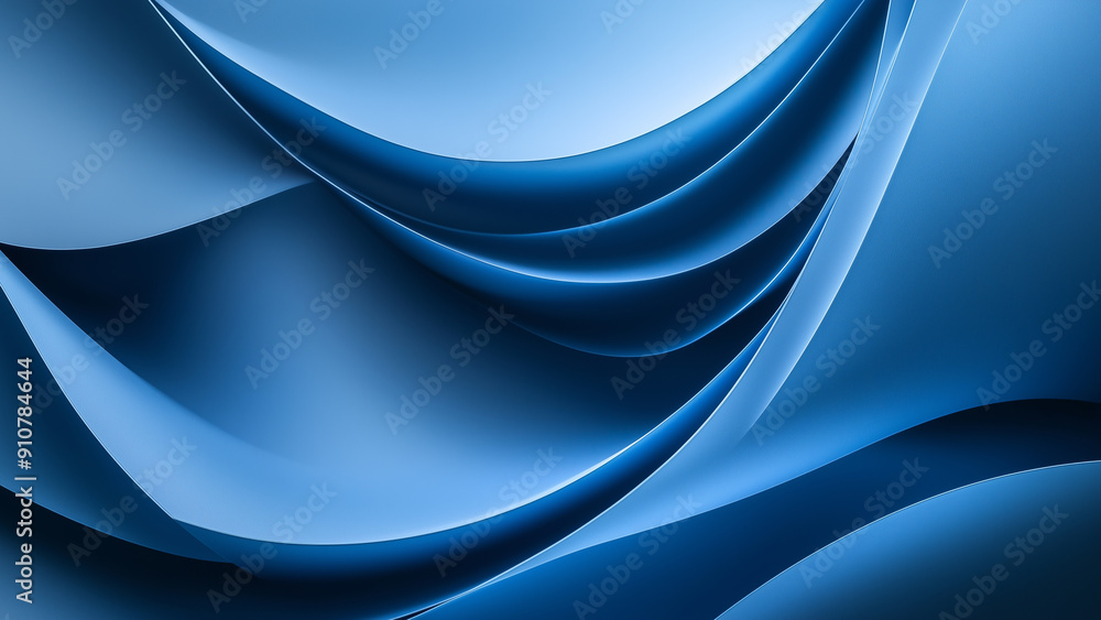 Curved Blue Precisionist Background with Soft Tonal Transitions Curved Blue Precisionist Background with Soft Tonal Transitions