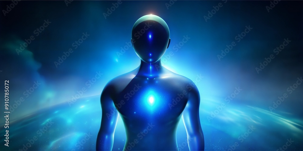futuristic alien in the dark space futuristic alien in the dark space