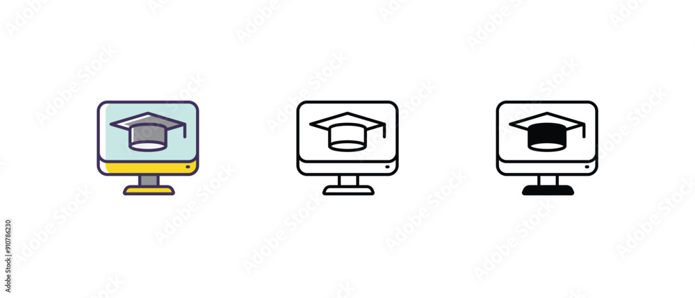Interactive learning Icons thin line and glyph vector icon stock illustration Interactive learning Icons thin line and glyph vector icon stock illustration