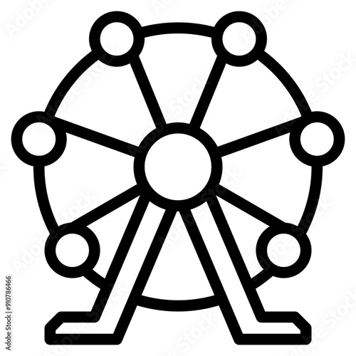 ferris wheel in the fair outline icon