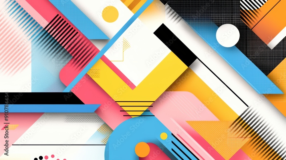 Pop-art geometric design with colorful lines, fun and dynamic background Pop-art geometric design with colorful lines, fun and dynamic background