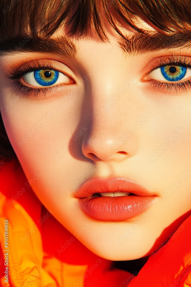Beauty Short hair Makeup Neon, close-up portraits, fashion photography, Vintage style, vintage colors, Beauty Short hair Makeup Neon, close-up portraits, fashion photography, Vintage style, vintage colors,