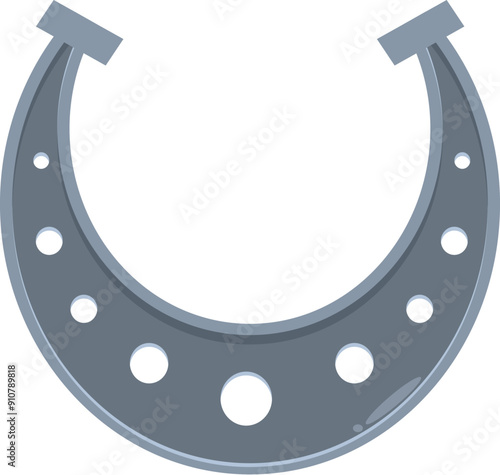 Shiny silver horseshoe is bringing good luck and fortune