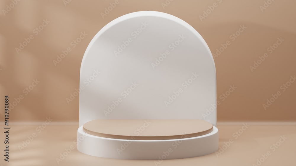 3D rendered brown podium for your product showcase, 3D illustration 3D rendered brown podium for your product showcase, 3D illustration