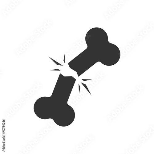 Fracture cracked bone isolated vector illustration.