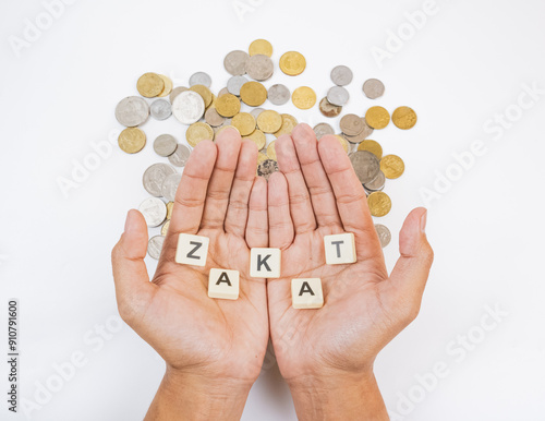 A man holding word of 