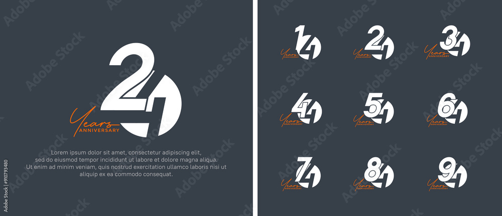 anniversary logo style set with white color can be use for celebration moment anniversary logo style set with white color can be use for celebration moment