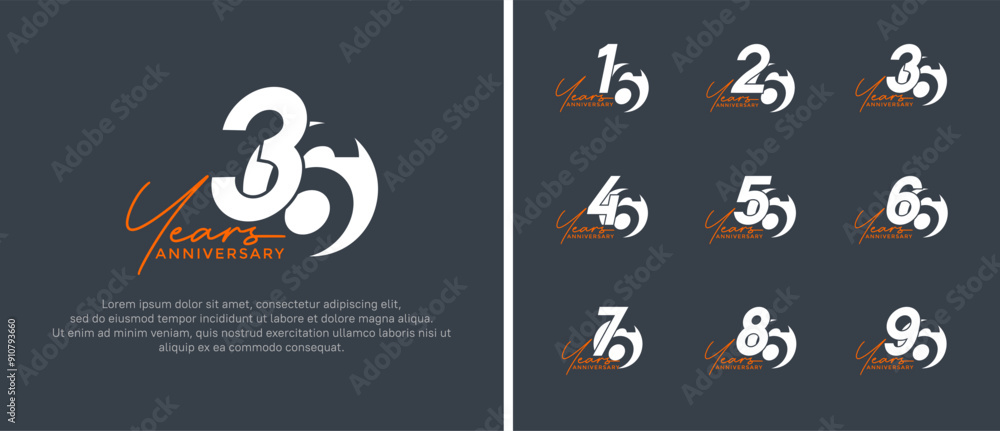 anniversary logo style set with white color can be use for celebration moment anniversary logo style set with white color can be use for celebration moment