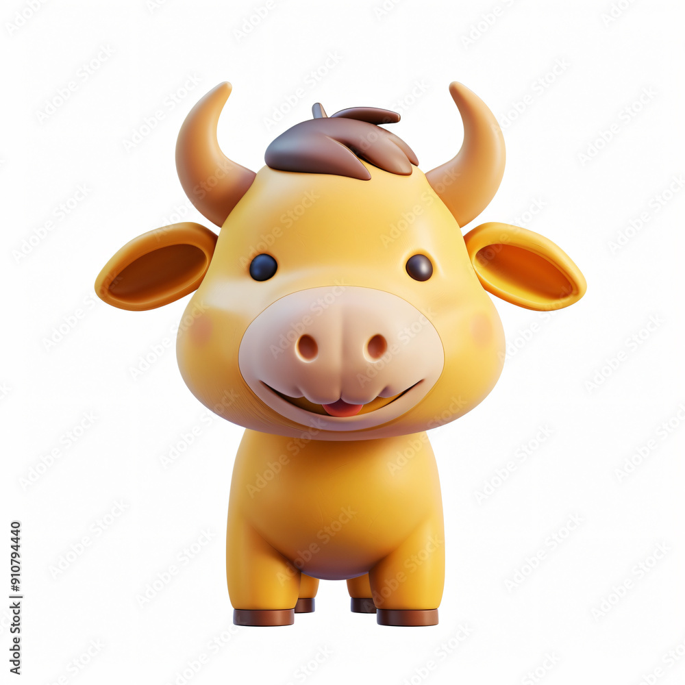 3d render icon of Banteng cartoon plastic 3d clay 3d render icon of Banteng cartoon plastic 3d clay
