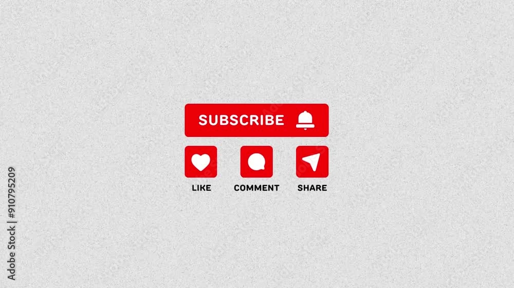 YouTube Subscribe Button Animation | Like, Comment & Share Overlay for Videos