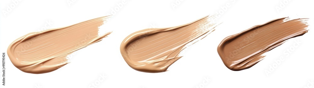 Three Swirled Samples of Foundation Makeup Three Swirled Samples of Foundation Makeup
