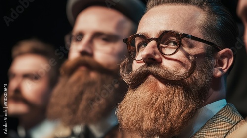 Man with a Large Beard and Mustache Looking Off to the Side photo