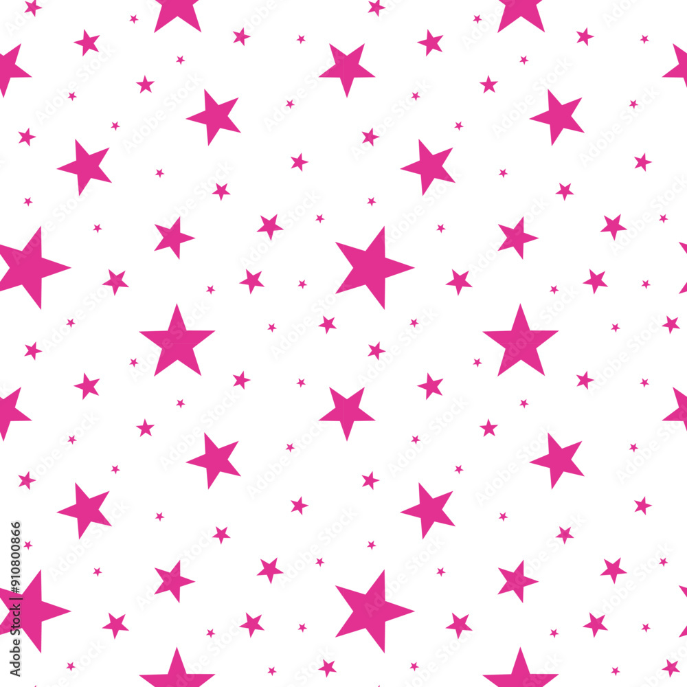 seamless pattern of pink stars on a white background. Perfect for wallpaper, fabric, and other design projectst seamless pattern of pink stars on a white background. Perfect for wallpaper, fabric, and other design projectst