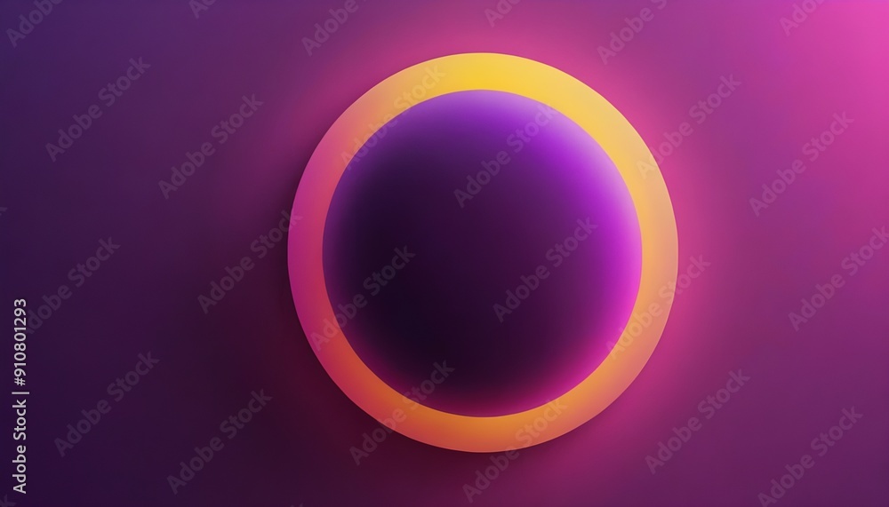 Fototapeta premium Abstract Gradient Sphere Banner - Purple, Pink, Yellow, Geometric Shapes