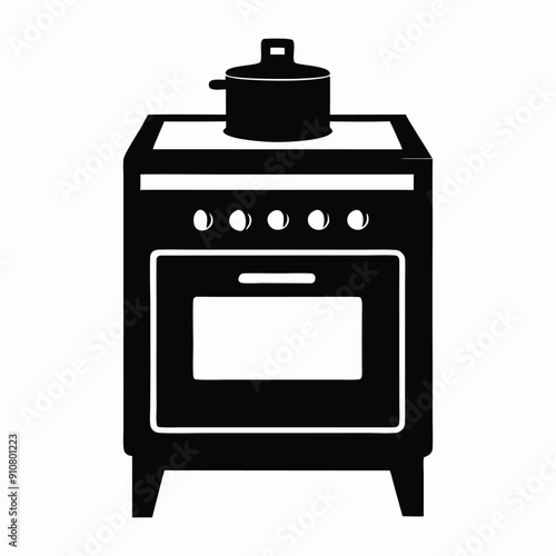 stove silhouette vector icon minimalist kitchen design