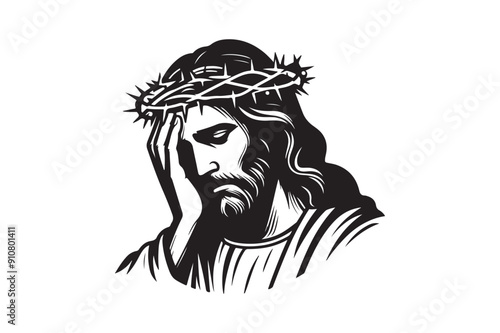 Jesus had silhouette vector illustration