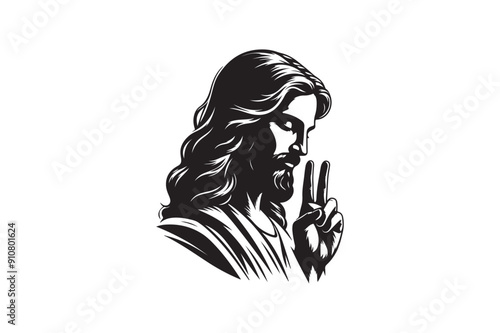 Jesus had silhouette vector illustration