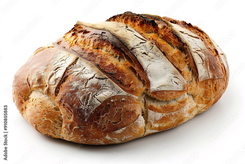 A classic Sardinian loaf, one of the staples of European cuisine, showcased on a simple white backdrop.