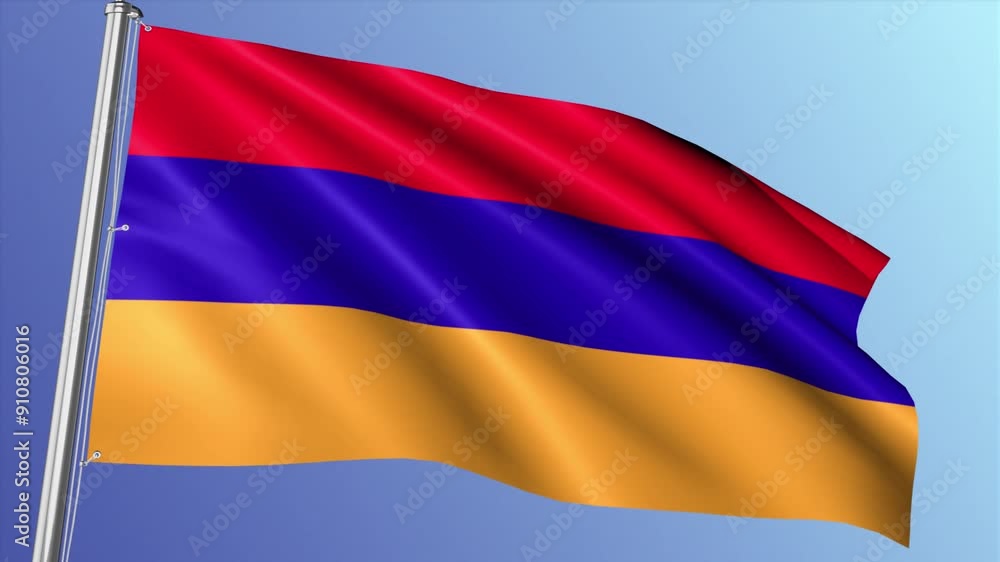 Armenia Flag Waving Loop Armenia Flag Waving Loop
