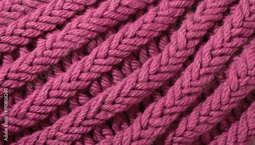 Magenta Colored Wool - Yarn or Knitwear - Knitted Texture - Color of the Year 2023 