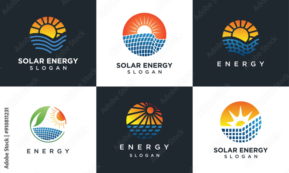 Collection of Solar Energy Logo Designs. solar energy icon logo Collection of Solar Energy Logo Designs. solar energy icon logo